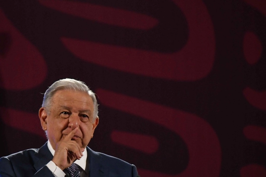 El presidente Andrés Manuel López Obrador durante su conferencia matutina desde Palacio Nacional, el 17 de julio de 2024. Foto Cuartoscuro
