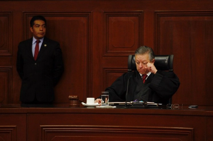 Alejandro Zaldívar, ministro presidente de la Suprema Corte de Justicia de la Nación, en el salón de plenos del máximo tribunal. Foto Cristina Rodríguez / Archivo