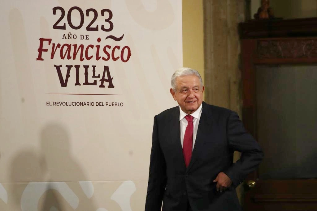 El presidente de México, Andrés Manuel López Obrador, durante su conferencia matutina en Palacio Nacional, en la Ciudad de México, el 15 de febrero de 2023. Foto Yazmín Ortega Cortés