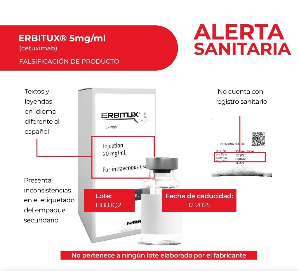 Imagen difundida por Cofepris de uno de los medicamentos falsificados que están circulando en el mercado. 
