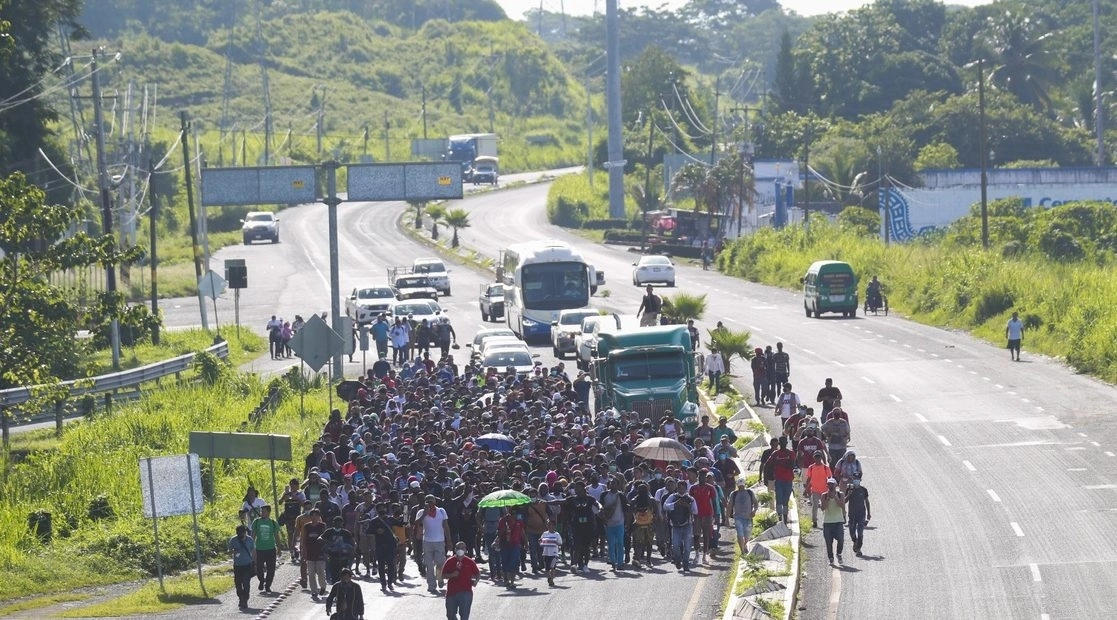 Caravana migrante en Chiapas, en imagen de archivo. Foto Víctor Camacho