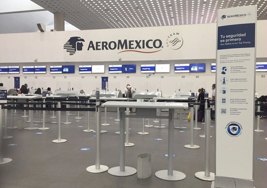 Instalaciones de Aeroméxico en la Terminal 2 del Aeropuerto Internacional de la Ciudad de México. Foto Cristina Rodríguez / Archivo