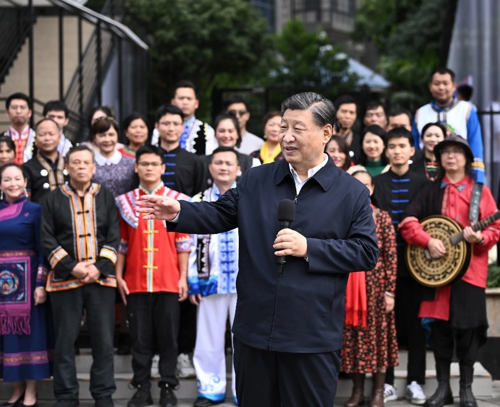 El mandatario chino Xi Jinping, durante un evento en Nanning, capital de la región autónoma de Guangxi. Foto Xinhua.