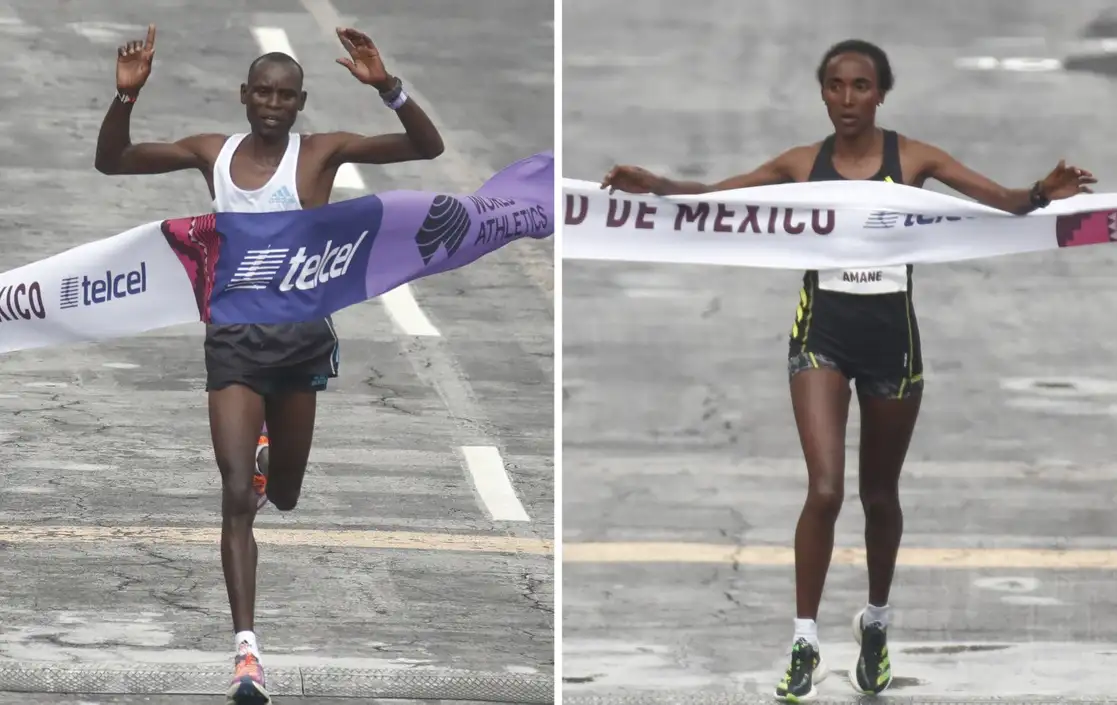 El keniano Edwin Kiprop se impuso en la edición 39 de la justa con un tiempo de 2:10.48 horas, en el recorrido de Ciudad Universitaria al Zócalo capitalino. El mexicano Eloy Sánchez quedó en octavo lugar con 2:19.51. En la categoría femenil, la etíope Amane Beriso se llevó los honores al establecer récord histórico del certamen con 2:25.04. La keniana Cynthia Chepchirchir y la etíope Muliye Dekebo Haylemariyam la acompañaron en el podio. La toluqueña Margarita Hernández ocupó el quinto sitio. Fotos Víctor Camacho