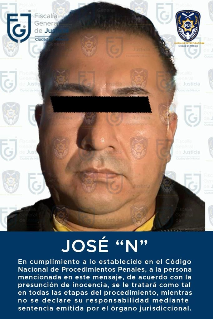  José Roberto 'N' tras ser capturado. Foto FGJCDMX