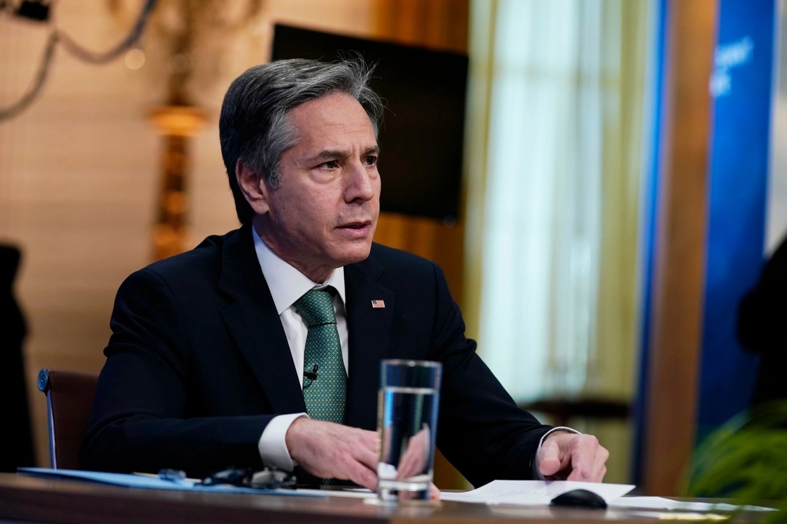 El secretario de Estado, Antony Blinken, durante la cumbre sobre el clima liderada por EU. Foto Ap