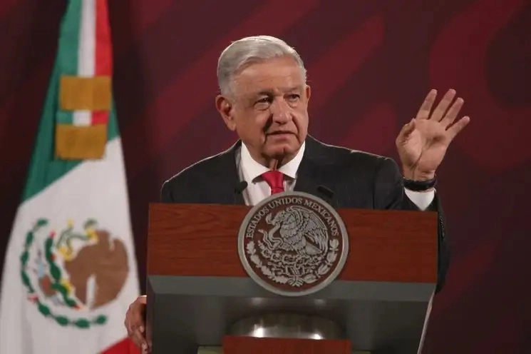 El presidente Andrés Manuel López Obrador durante su conferencia de prensa matutina en Palacio Nacional, en la Ciudad de México, el 31 de julio de 2023. Foto María Luisa Severiano