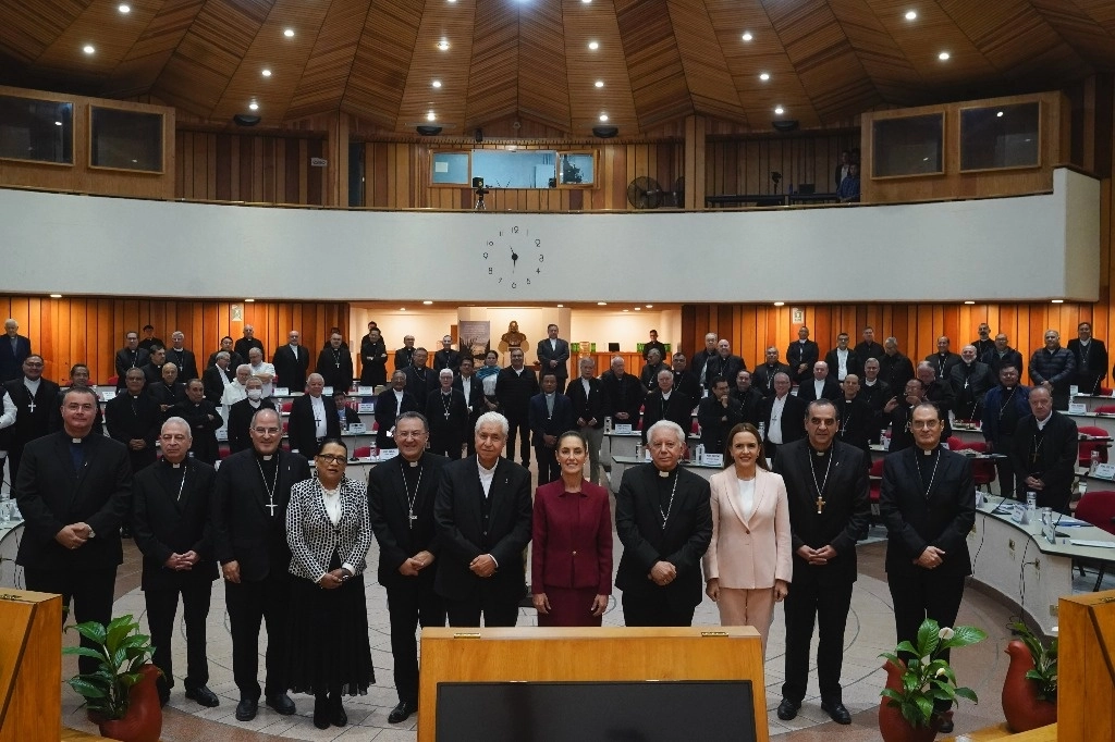 La presidenta Claudia Sheinbaum acudió al Asamblea de la CEM. Imagen tomada de https://x.com/Claudiashein