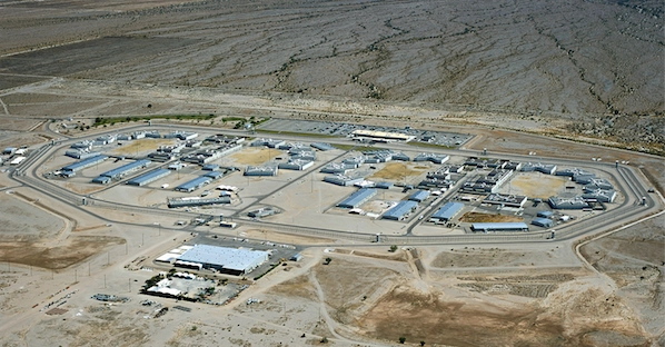 Vista aérea de la cárcel de Blythe, California. Foto Departamento de justicia del estado