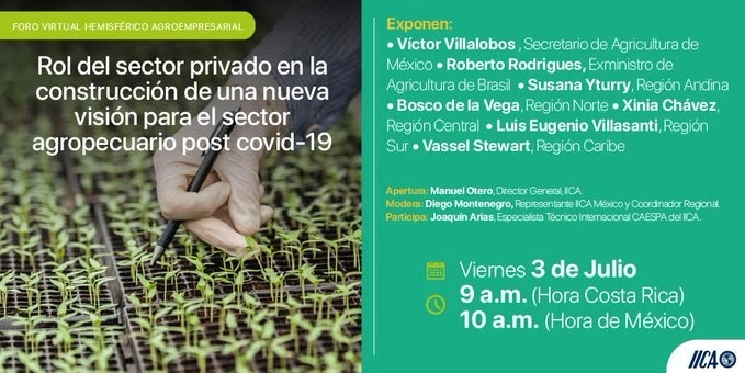 Imagen de la invitación al foro. Foto @manueloteroIICA