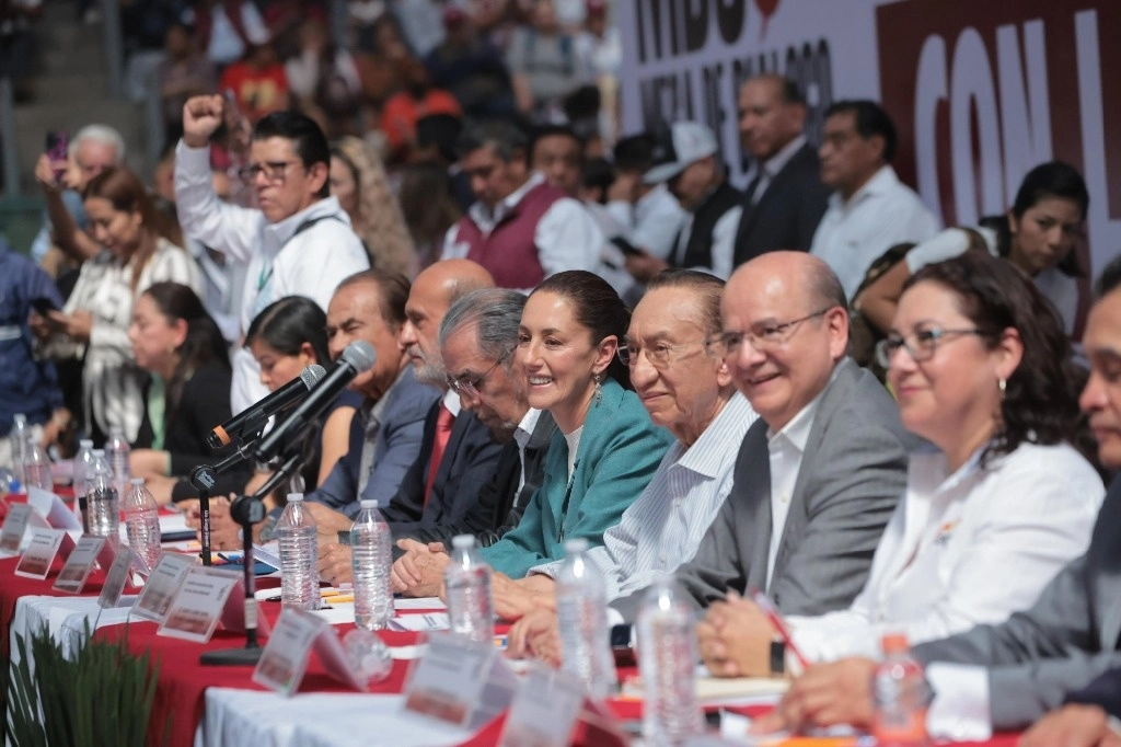 La coordinadora de Comités de Defensa de la 4T, Claudia Sheinbaum asistió al Encuentro de Diálogo con Organizaciones Sindicales. Foto tomada de la cuenta de 'X' @Claudiashein 