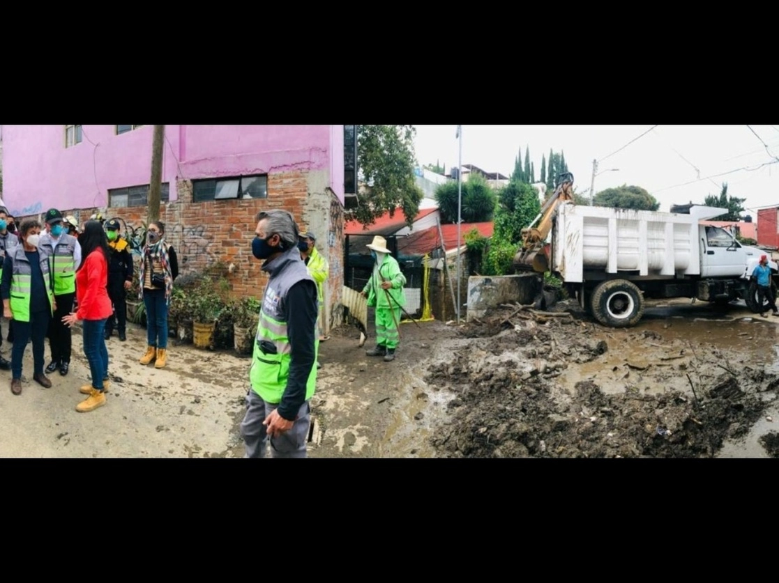 Las colonias Santa Teresa, Ampliación Lomas de San Bernabé, Puente Sierra, El Tanque y El Toro resultaron muy afectadas por las lluvias. Foto cortesía de la alcaldía Magdalena Contreras