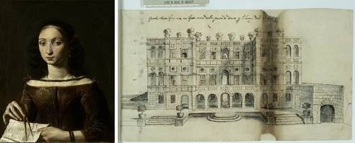 Retrato de Plautilla y proyecto para la Villa Benedetti, su obra más importante. Foto cortesía de la Galería Nacional de Arte Antiguo en el Palacio Corsini