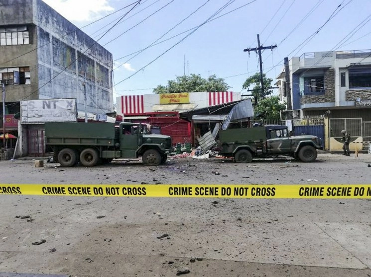 Lugar donde se registró una explosión en la provincia de Sulu, Filipinas. Foto Xinhua 