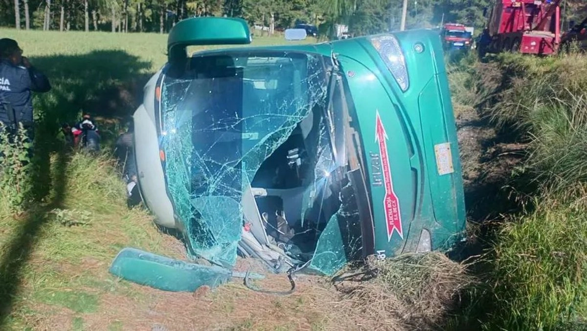 En el autobús con placas 459JWL viajaban unos 20 pasajeros, de los cuales seis presentaron lesiones leves. El resto solo tuvo pequeñas contusiones. Foto