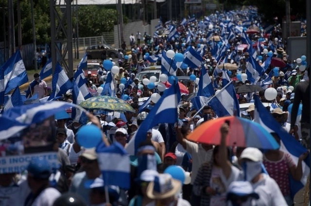 Ciudadanos nicaragüenses durante una protesta en imagen de archivo. Foto Europa Press