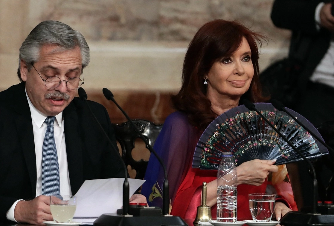 Alberto Fernández, presidente de Argentina, y Cristina Kirchner, vicepresidenta, en imagen de archivo. Foto La Jornada/Archivo
