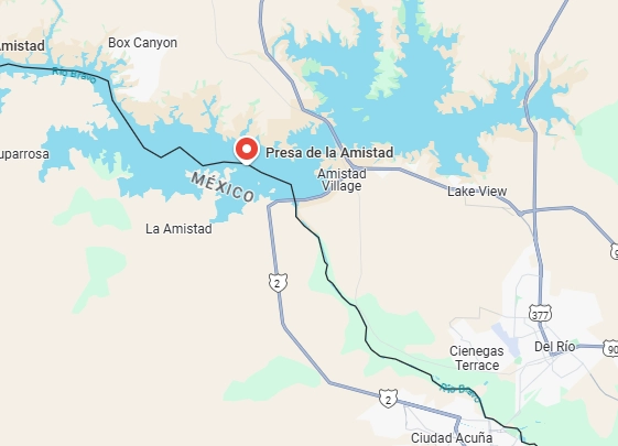 La presa de La Amistad está ubicada en la frontera norte de Coahuila, en el cauce del Río Bravo y colindante con Texas.
