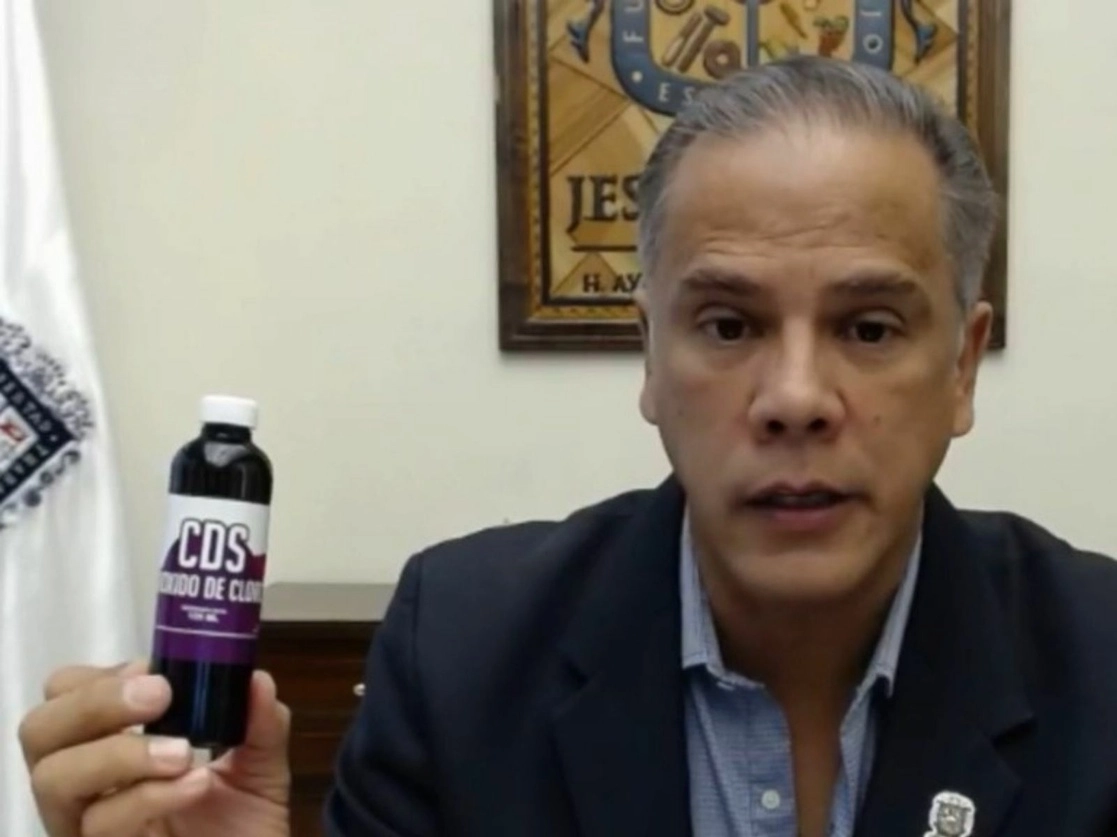 Antonio Arámbula, edil de Jesús María, Aguascalientes, durante la rueda de prensa virtual. Imagen tomada de la transmisión en vivo a través del Facebook de @JesusMariaMunicipio 