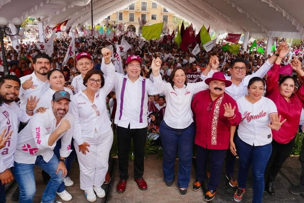 Adelantaron que buscarán a otros alcaldes del estado de Veracruz, sin importar su origen partidista, para que se sumen a la campaña electoral de Rocío Nahle. Foto @mario_delgado