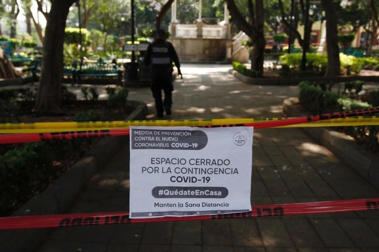 En la alcaldía Tlalpan fueron cerrados los espacios públicos como parte de la jornada de sana distancia. Foto Cristina Rodríguez