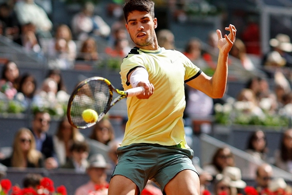 El español se impuso con sets de 6-3 y 6-3 al al brasileño Thiago Seyboth Wild y continúa su defensa como campéon del Masters 1000 de Madrid. Foto Afp 
