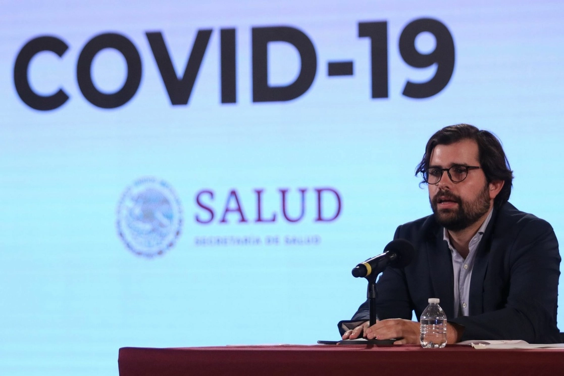 Svarch Pérez, durante una de las conferencias diarias para informar el avance del Covid-19. Foto Cuartoscuro / Archivo