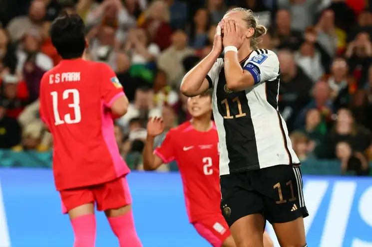 Alemania y Corea del Sur empataron 1-1 en el último duelo del grupo H del Mundial Femenil de futbol Australia-Nueva Zelanda, el 3 de agosto de 2023. Foto Ap 