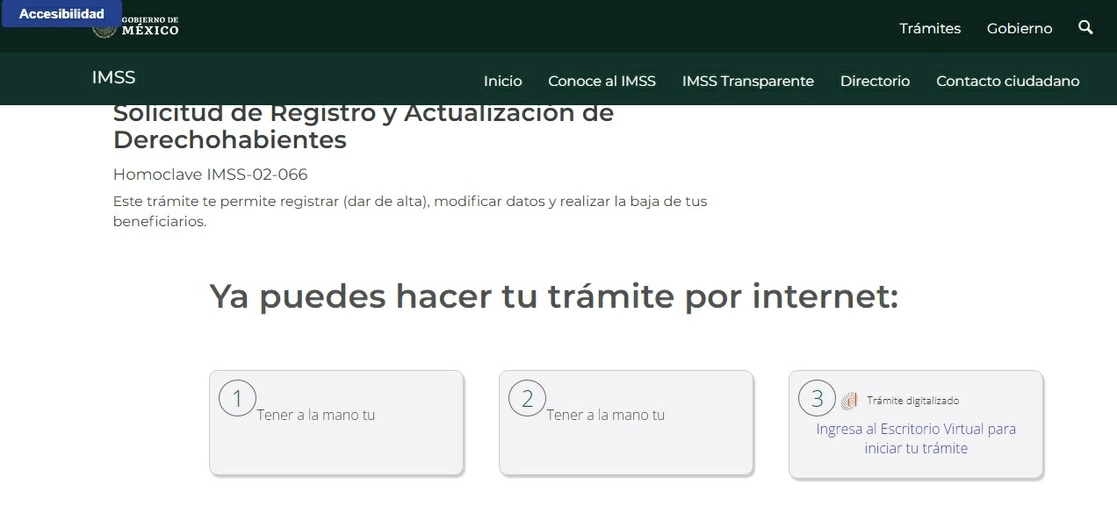 En la página oficial del gobierno guían paso a paso a los derechohabientes para realizar su registro. 