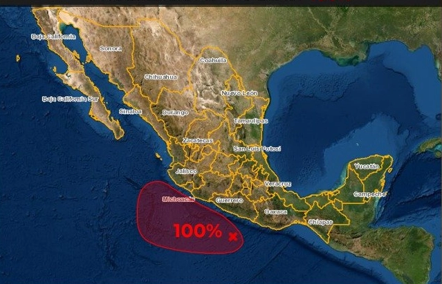 Trayectoria del canal de baja presión. Imagen SMN