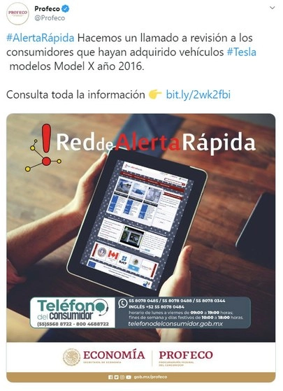 Imagen tomada del Twitter @Profeco
