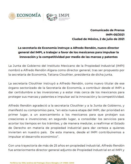 La Jornada Alfredo Algara sustituye a Juan Lozano como director del IMPI