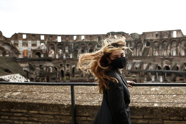 Durante la reapertura del Coliseo en Roma, Italia, el 1 de febrero de 2021. Foto Ap