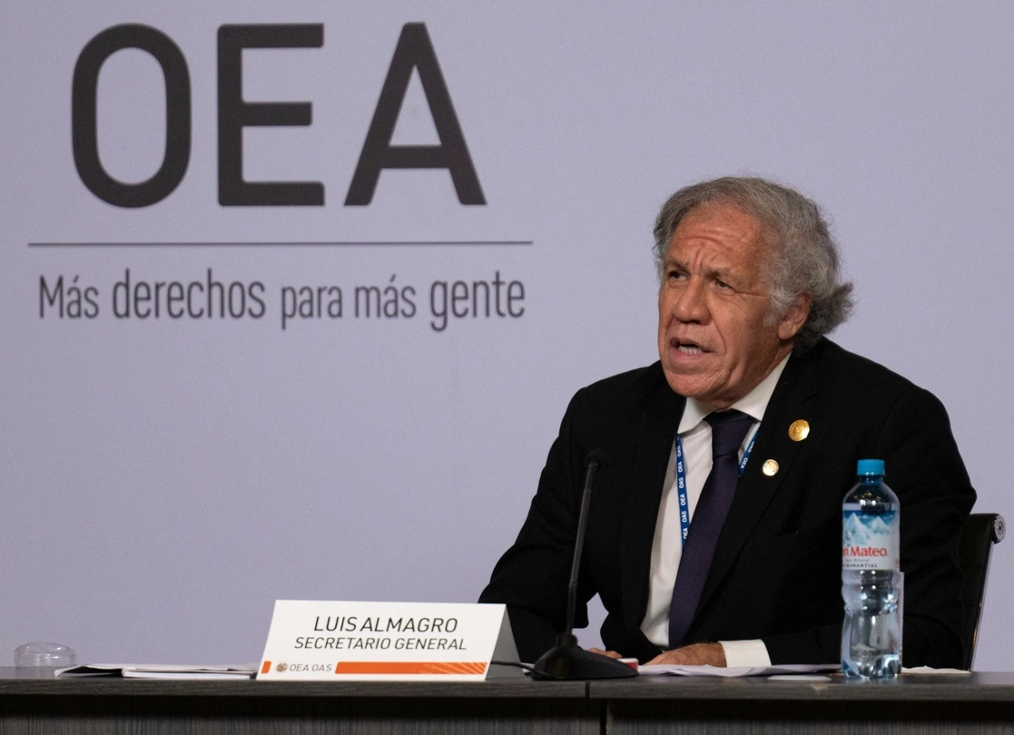 El Secretario General de la OEA, Luis Almagro, durante una conferencia de prensa. Foto Afp