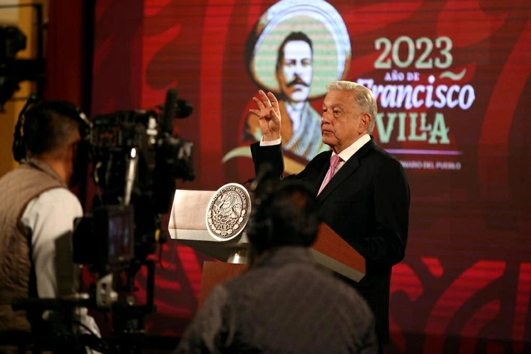 El presidente de México Andrés Manuel López Obrador durante su conferencia matutina en Palacio Nacional en la Ciudad de México, el 20 de septiembre de 2023. Foto José Antonio López
