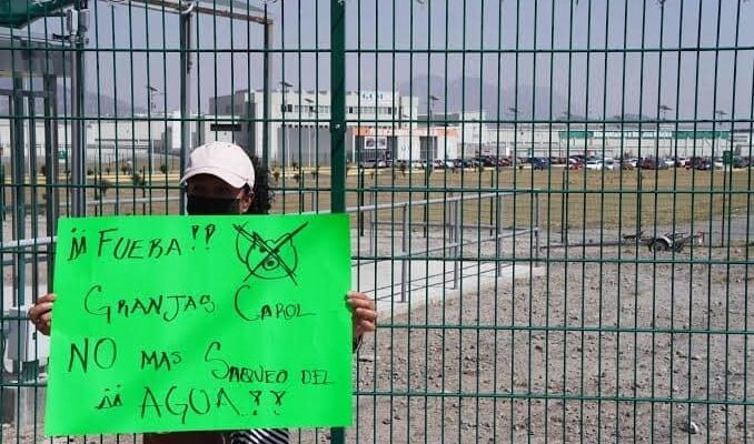 Protesta contra Granjas Carroll en imagen de archivo. Foto tomada de la página web  radiozapatista.org
