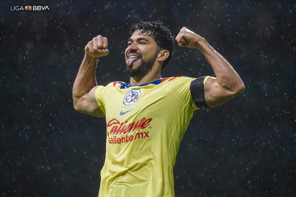 Henry Martín marcó en la goleada 4-0 del América sobre Pachuca en la Liga Mx. Foto tomada de X @LigaBBVAMX