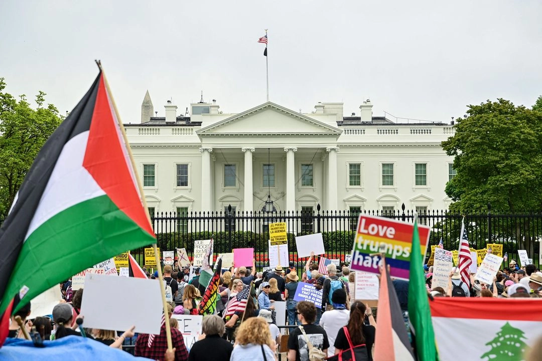 Manifestación contra el gobierno de Donald Trump, el sábado ante a la Casa Blanca.