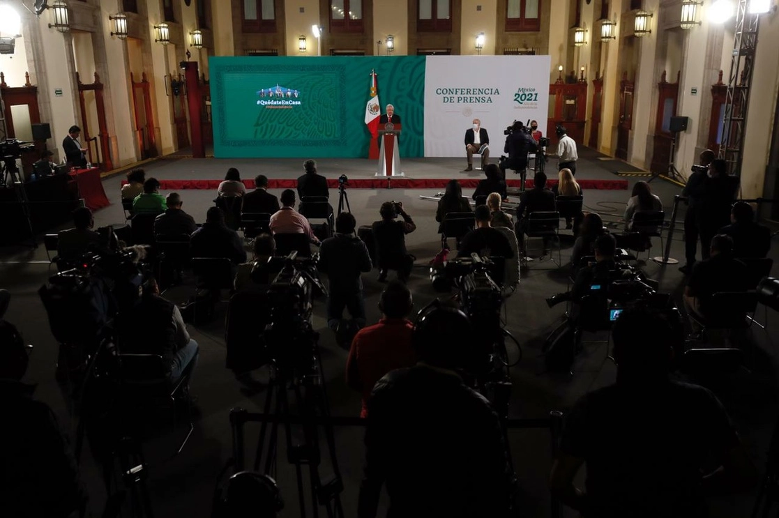 El presidente Andrés Manuel López Obrador durante conferencia matutina. Foto Cuartoscuro