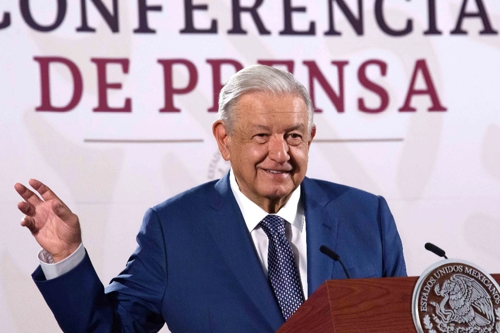 El presidente López Obrador durante su conferencia desde Palacio Nacional. Foto Presidencia 