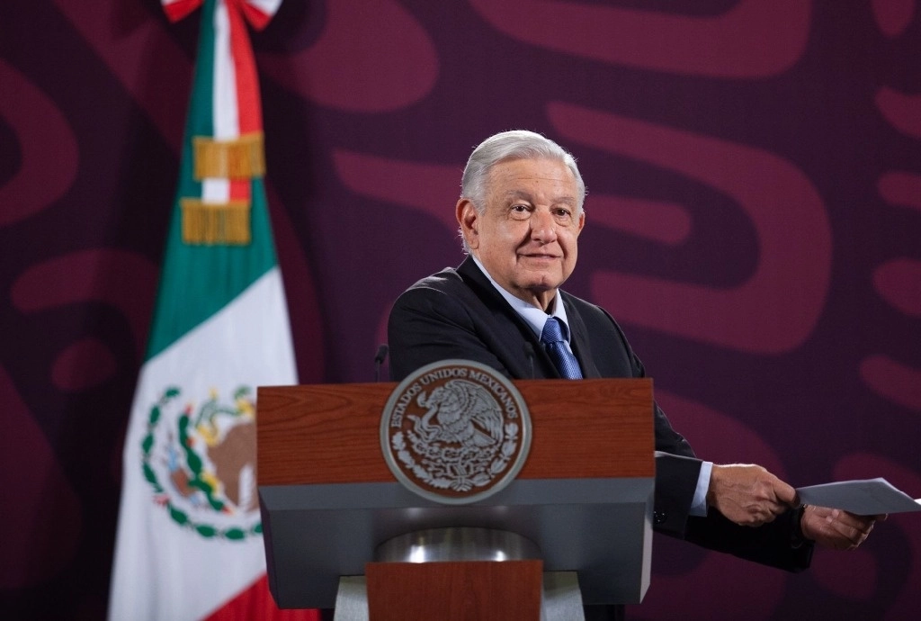 El presidente, Andrés Manuel López Obrador, en su conferencia matutina desde Palacio Nacional, el 28 de agosto de 2024. Foto Cuartoscuro