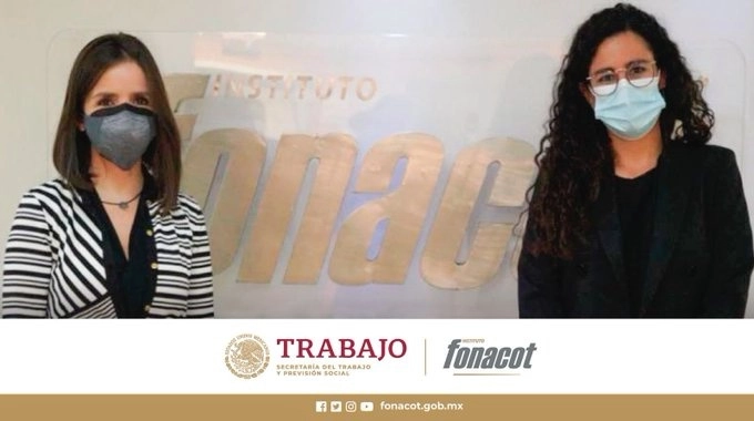 Laura Campaña, directora de Fonacot (izq) y la titular de la STPS, Luisa Alcalde (der). Foto Fonacot