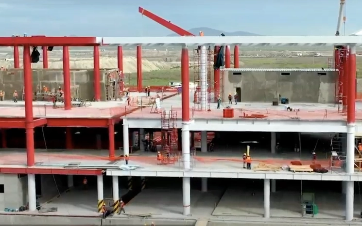 Avance de las obras de construcción del Aeropuerto Internacional Felipe Ángeles. Imagen tomada del video presentado en la conferencia matutina del 17 de agosto de 2020