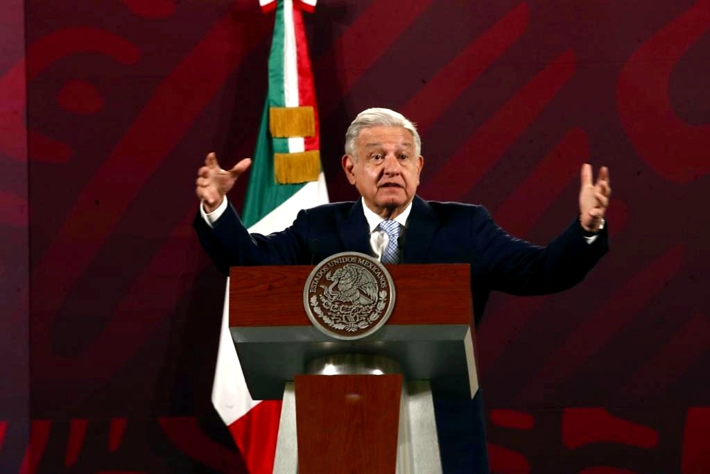 El presidente de México, Andrés Manuel López Obrador, durante su conferencia matutina en Palacio Nacional, en la Ciudad de México, el 18 de enero de 2023. Foto Yazmín Ortega Cortés
