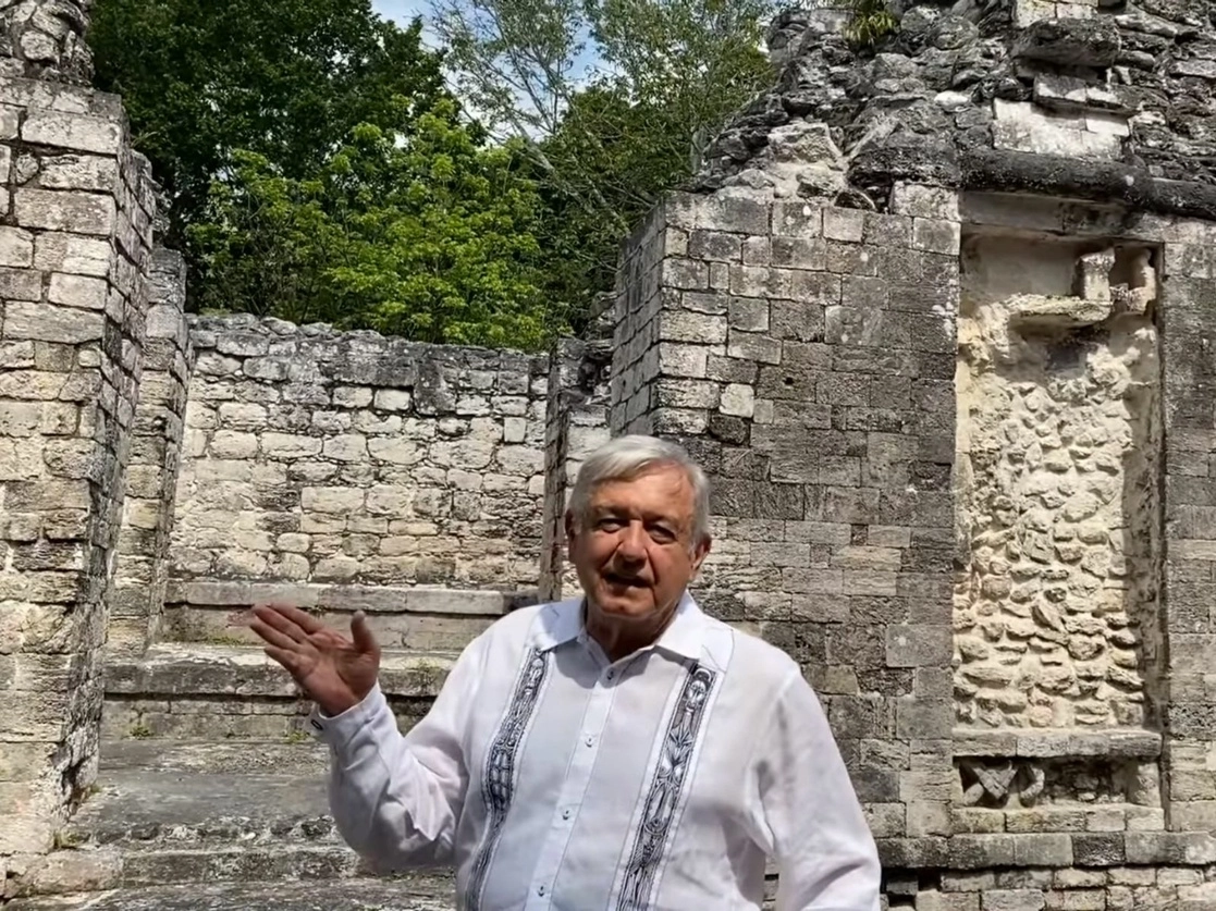 En un video, el presidente Andrés Manuel López Obrador resaltó ayer los atractivos naturales y culturales de la zona. Foto tomada del Twitter de @lopezobrador_