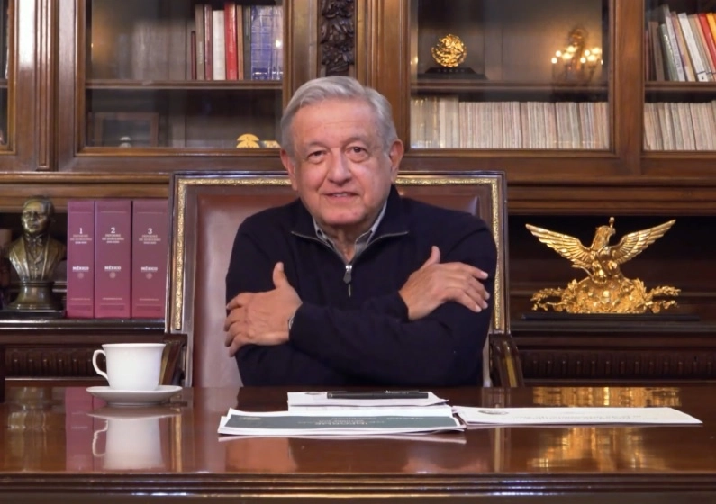 El presidente Andrés Manuel López Obrador durante su mensaje. Fotograma tomado emitido en sus redes sociales