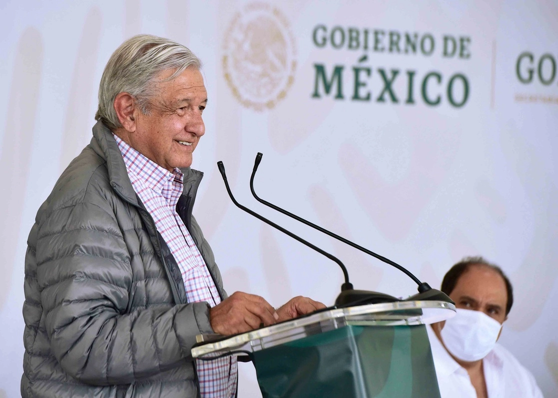 El presidente Andrés Manuel López Obrador en la presa “El Zapotillo”, durante su visita al municipio de Yahualica, Jalisco. Foto Presidencia