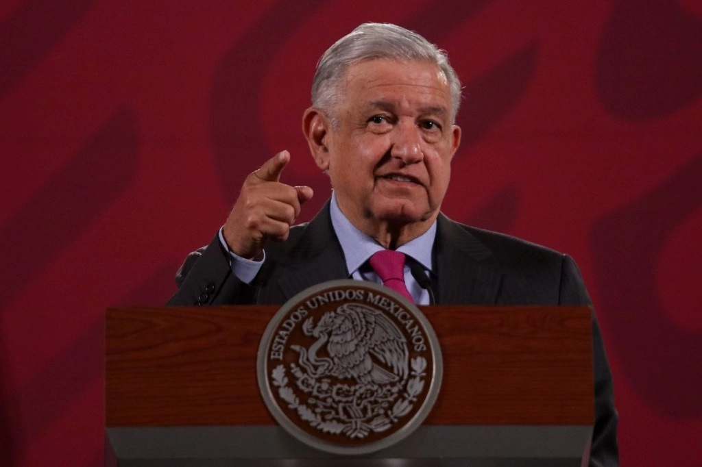 El presidente Andrés Manuel López Obrador durante la conferencia matutina en Palacio Nacional. Foto Cuartoscuro