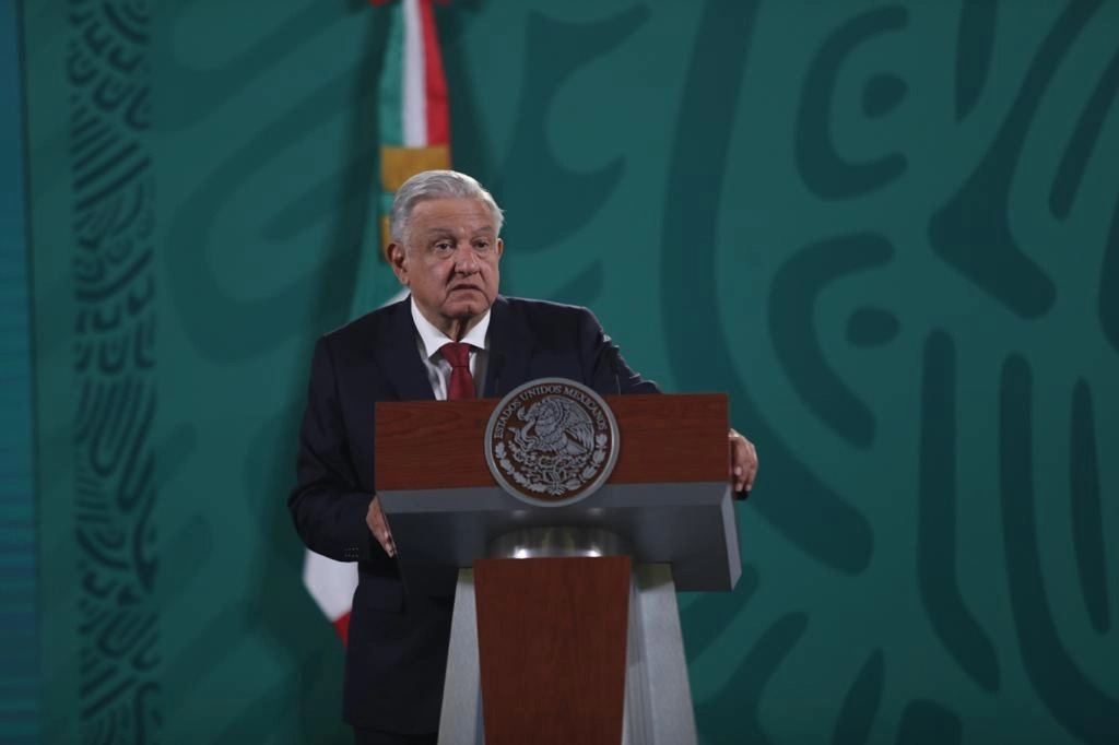 El presidente Andrés Manuel López Obrador, en la conferencia matutina del 6 de julio de 2021. Foto Yazmín Ortega Cortés 