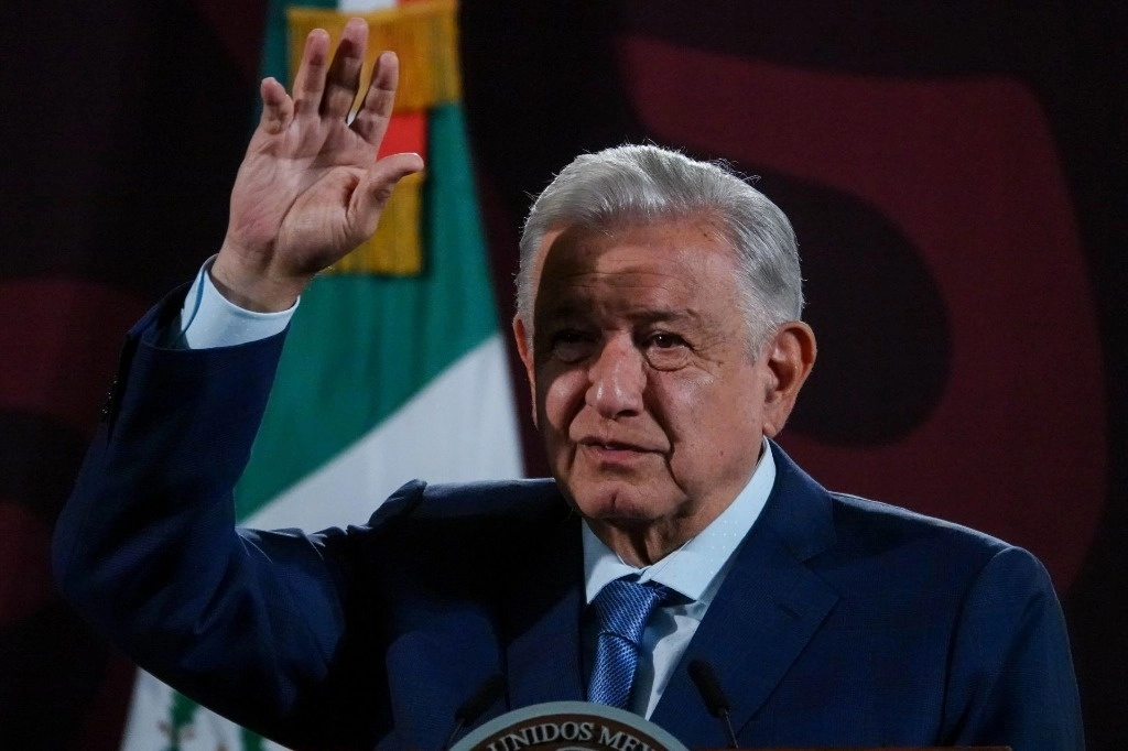 El presidente López Obrador, durante su conferencia de prensa de esta mañana, desde Palacio Nacional. Foto Cuartoscuro 